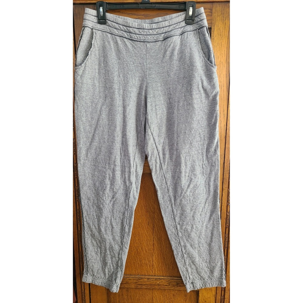 Neon Buddha Womens Gray Cotton Lounge Pants Raw Edge Seam Tapered Size M